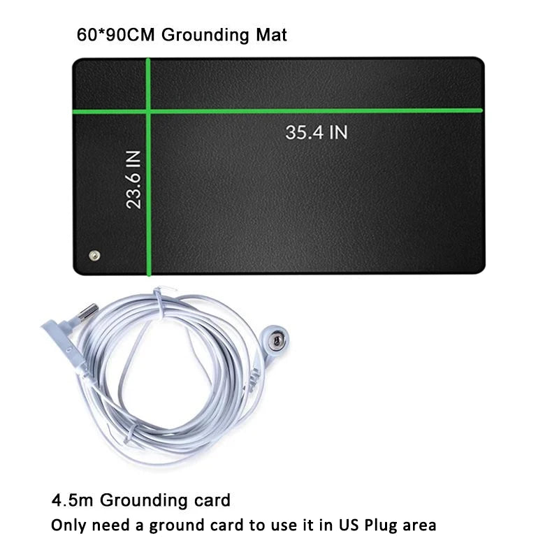 90X60Cm Grounding Mat for Improving Sleep Grounding Pad Health with Earthing Cable EMF Recovery Protection Release Electrostatic