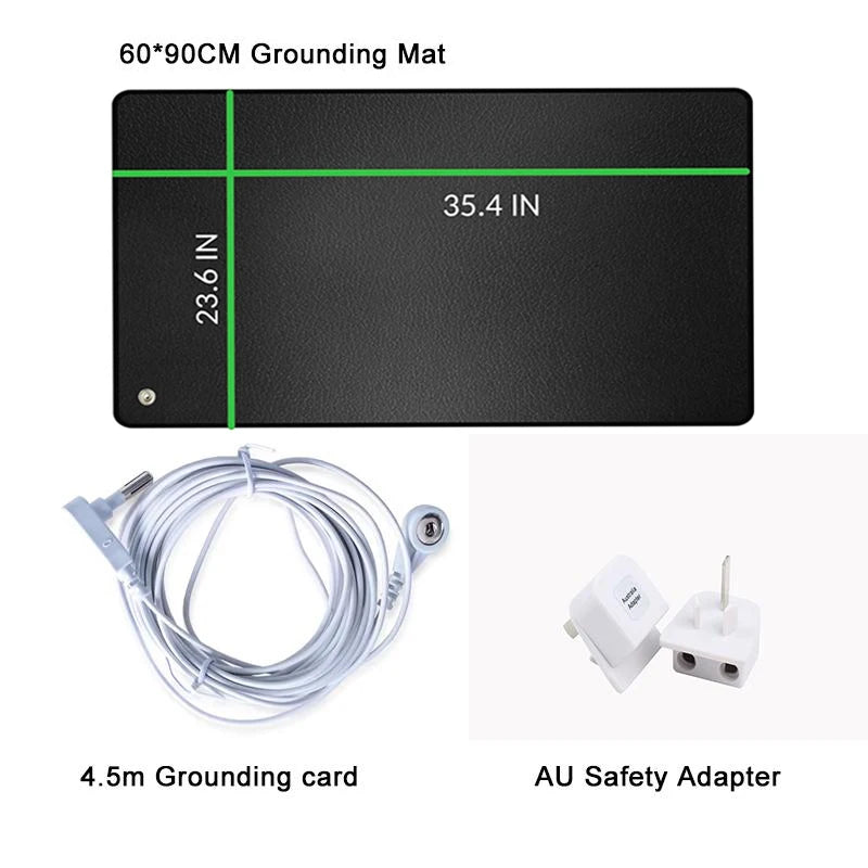 90X60Cm Grounding Mat for Improving Sleep Grounding Pad Health with Earthing Cable EMF Recovery Protection Release Electrostatic