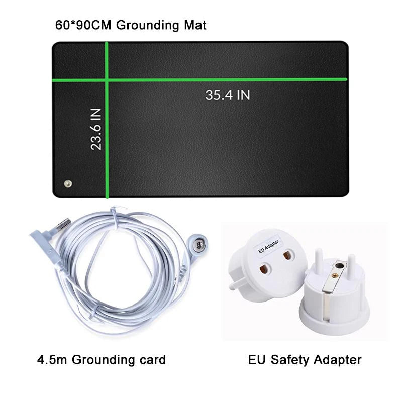 90X60Cm Grounding Mat for Improving Sleep Grounding Pad Health with Earthing Cable EMF Recovery Protection Release Electrostatic